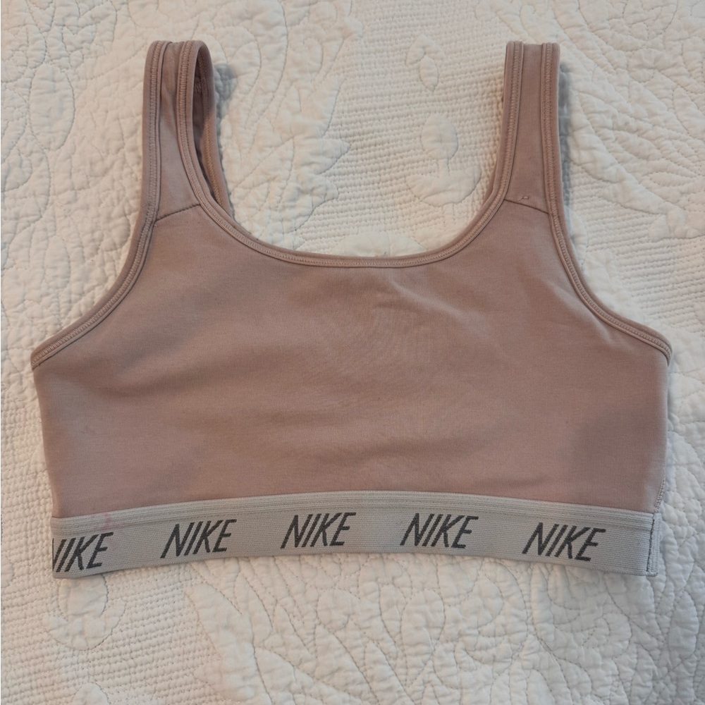 Nike Blush Pink Sports Bra with Logo Band